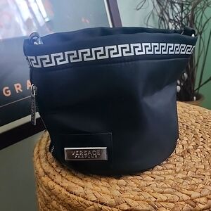 Versace parfums nylon bucket bag black crossbody